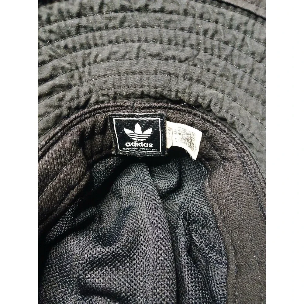 Vintage Adidas Black Boonie Hat Wide Brim Adjustable Packable L/XL Outdoor